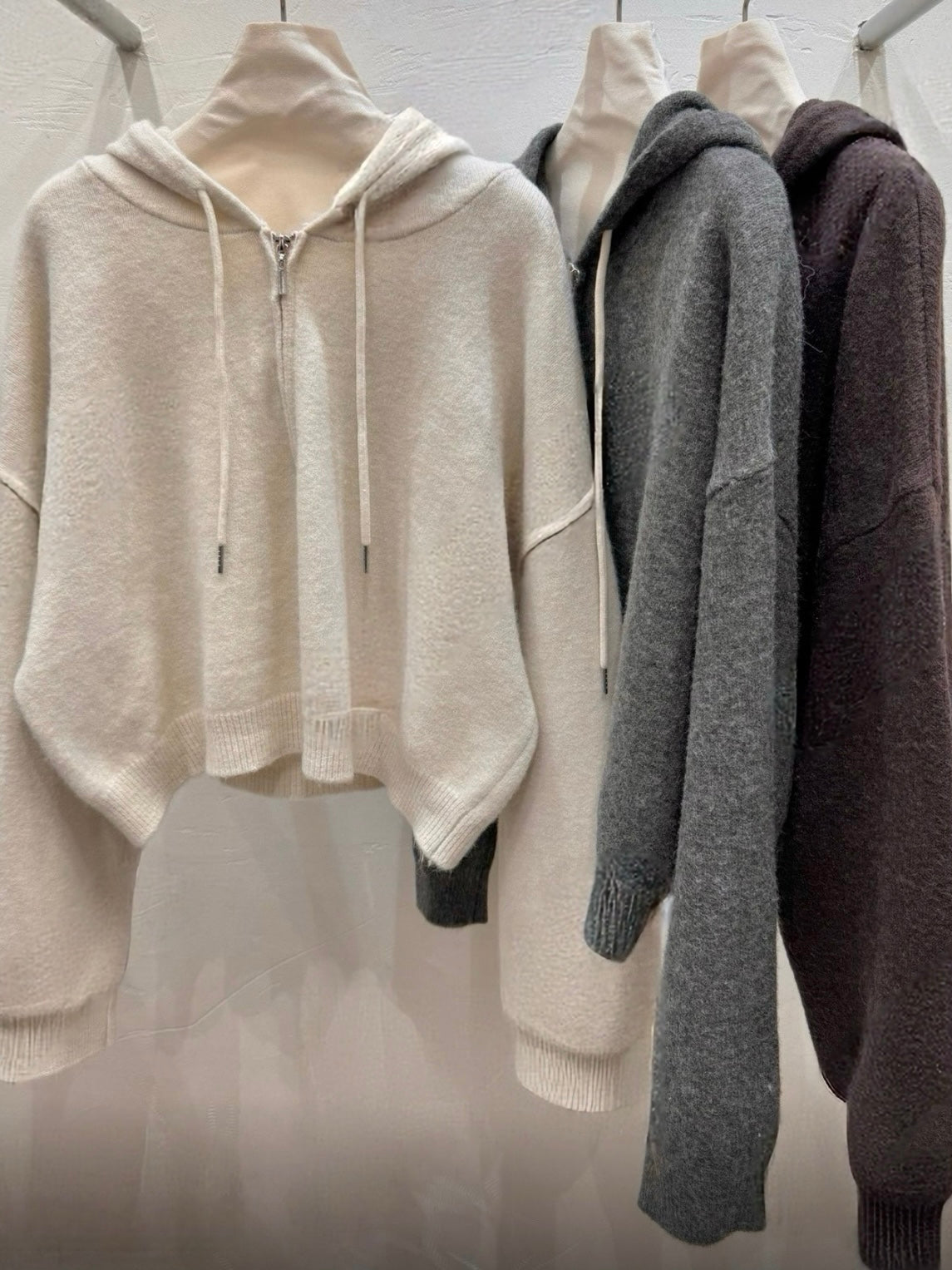 Cozy Half-zip Knit Hoodie(3 colors)