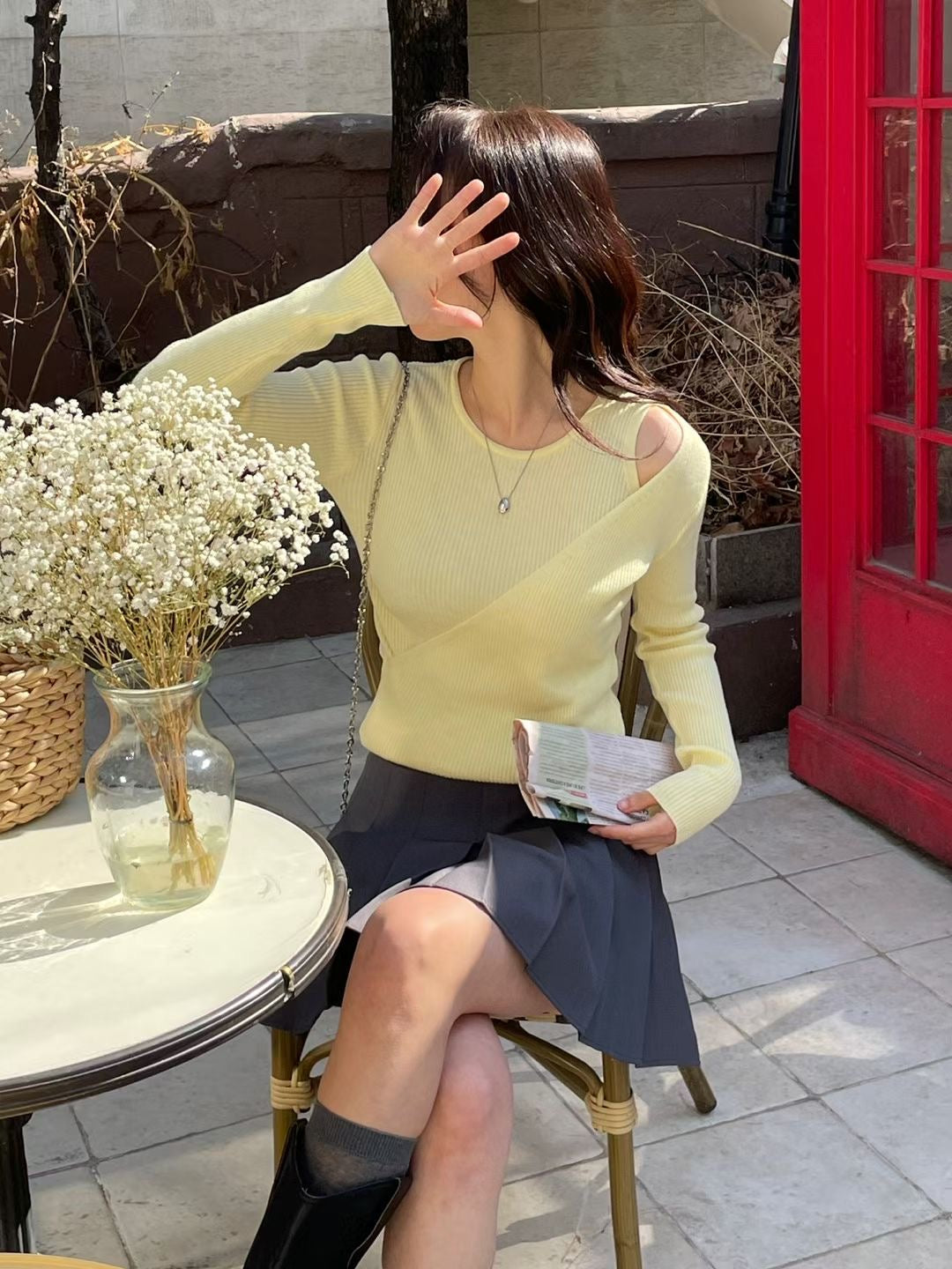 Elegant Wrap-Front Knit Top(4 colors)