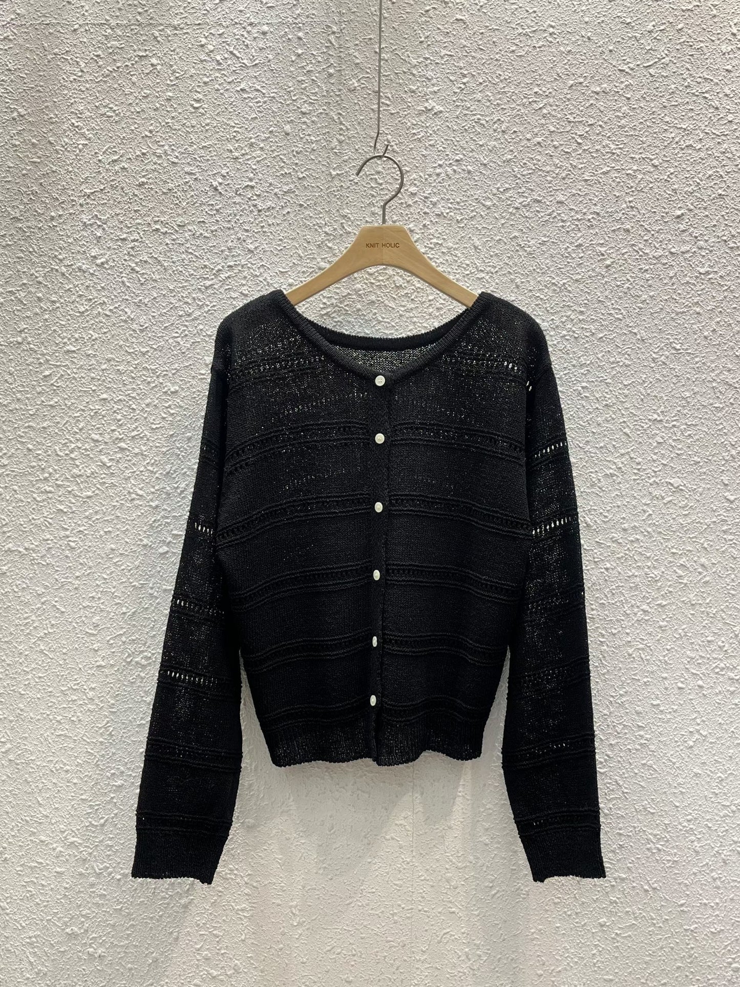 Delicate Hollow-Out Loose Knit Cardigan(5 colors)