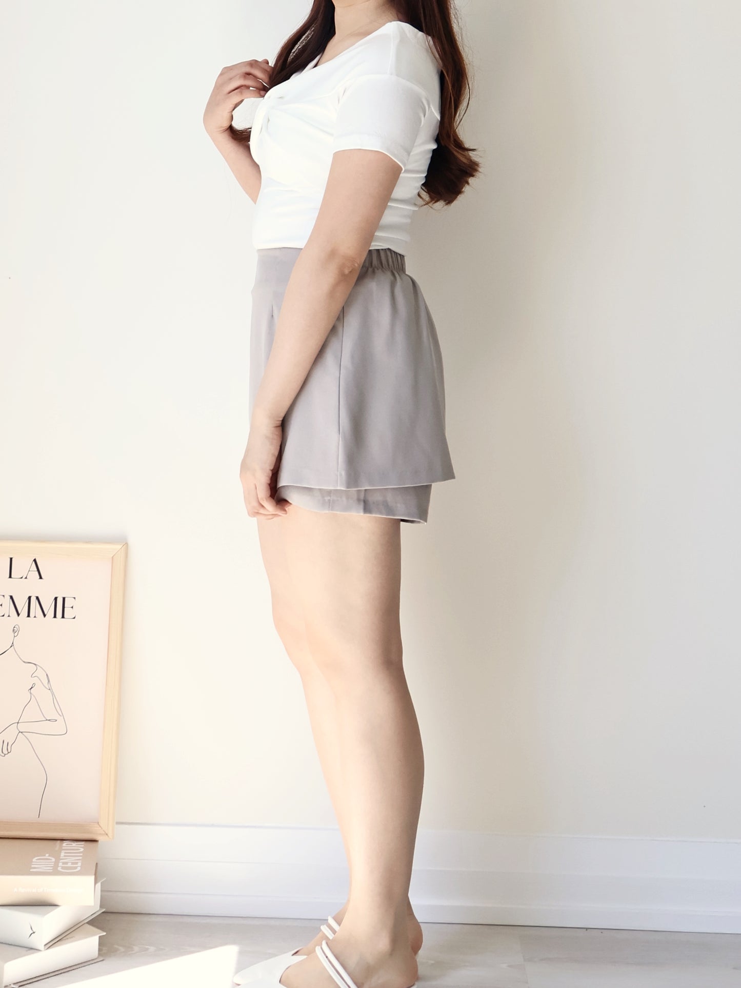 +5cm Leg-Elongating A-Line Tailored Skort(Mocha)