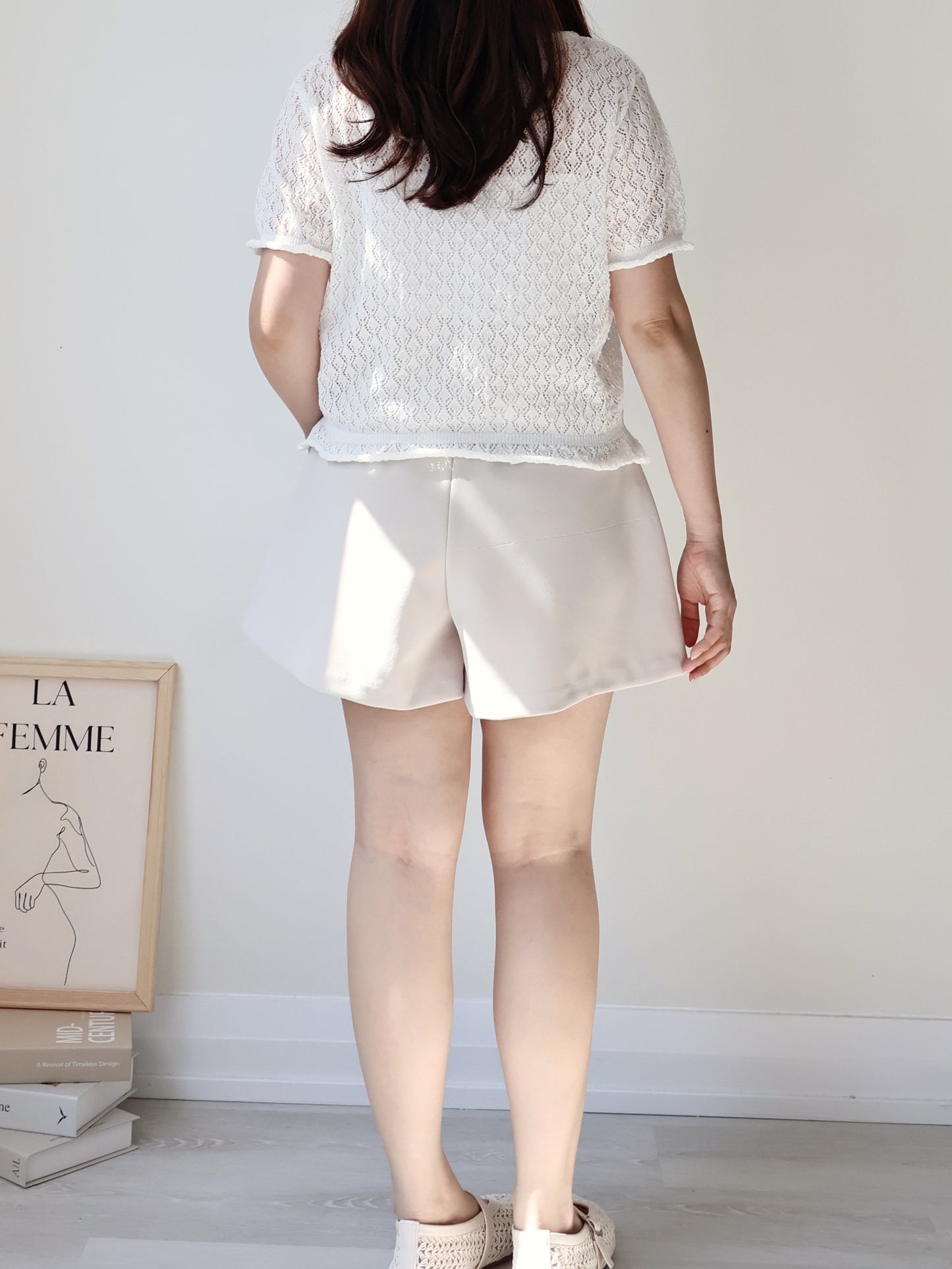 Holiday Vibe Diamond Openwork Knit Cardigan(Ivory)