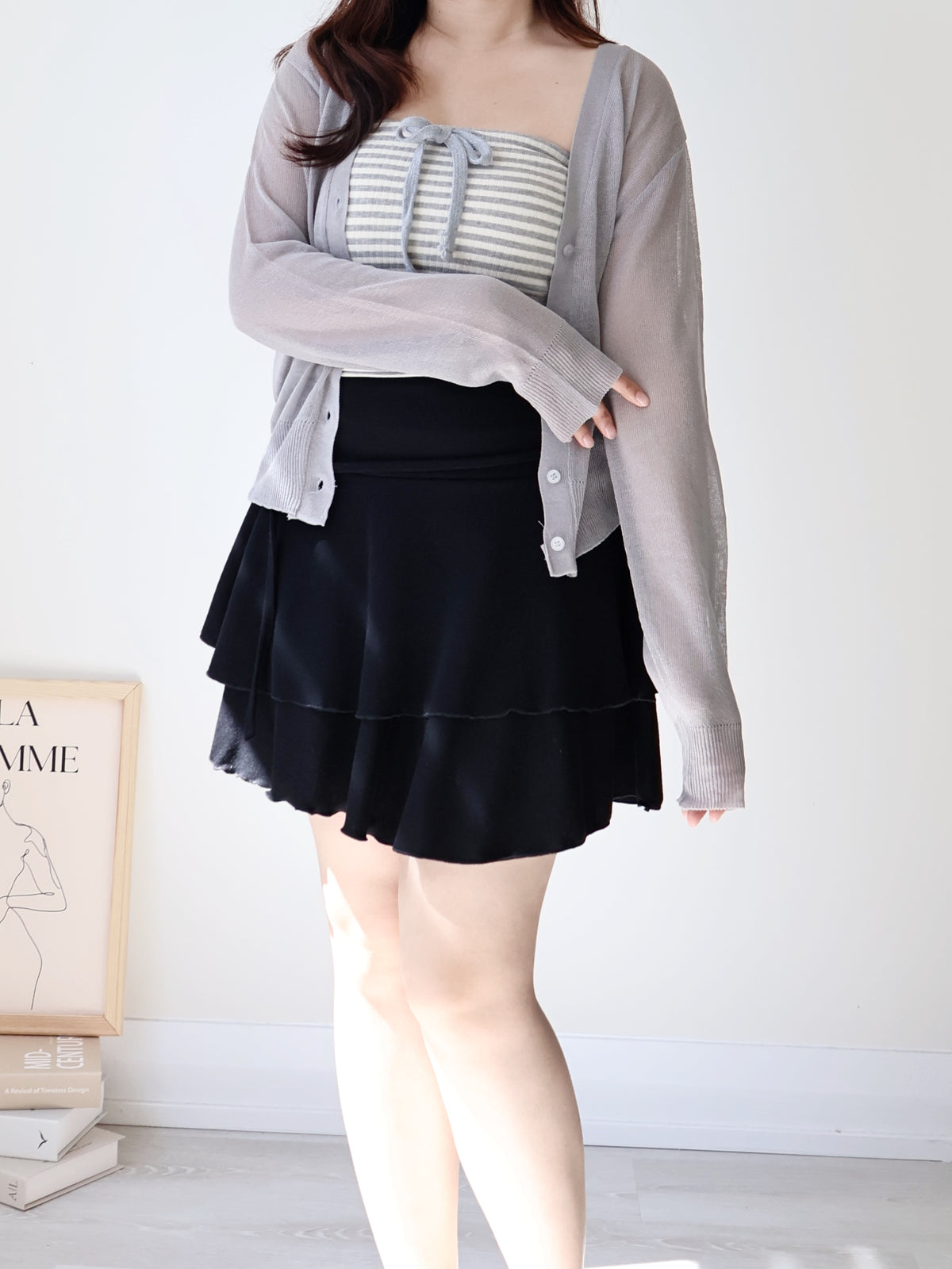 Featherlight Airy Ice-Silk UV-Block Knit Cardigan(Grey)