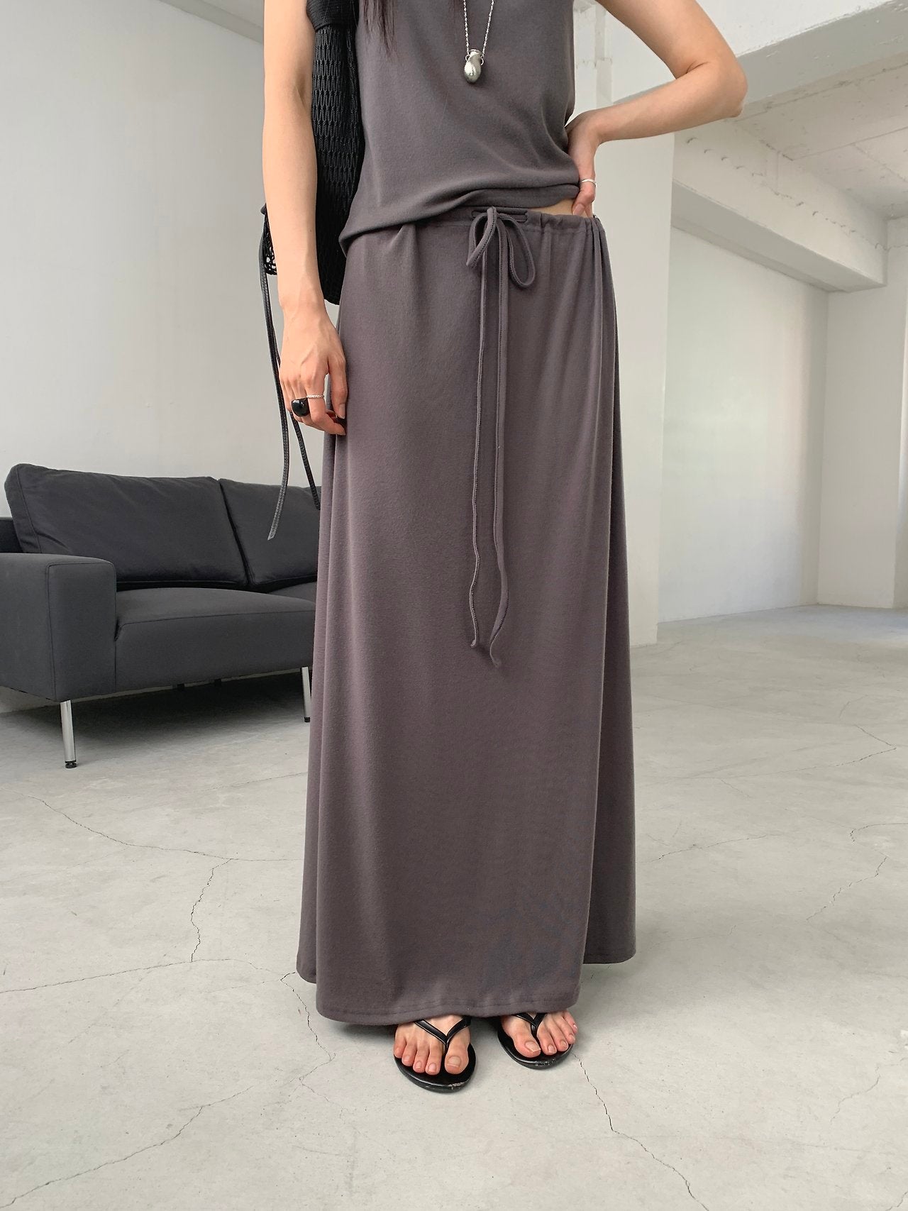 Summer Daily Elastic String Flowy Maxi A-Line Skirt(4 colors)