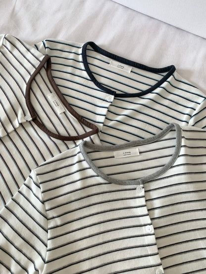Contrast-Trim Striped Camisole Sets(3 Colors)