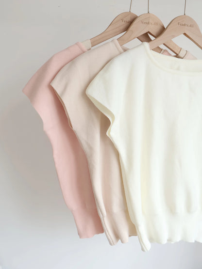 Mochi-Soft Flattering Knit Top(Peach)