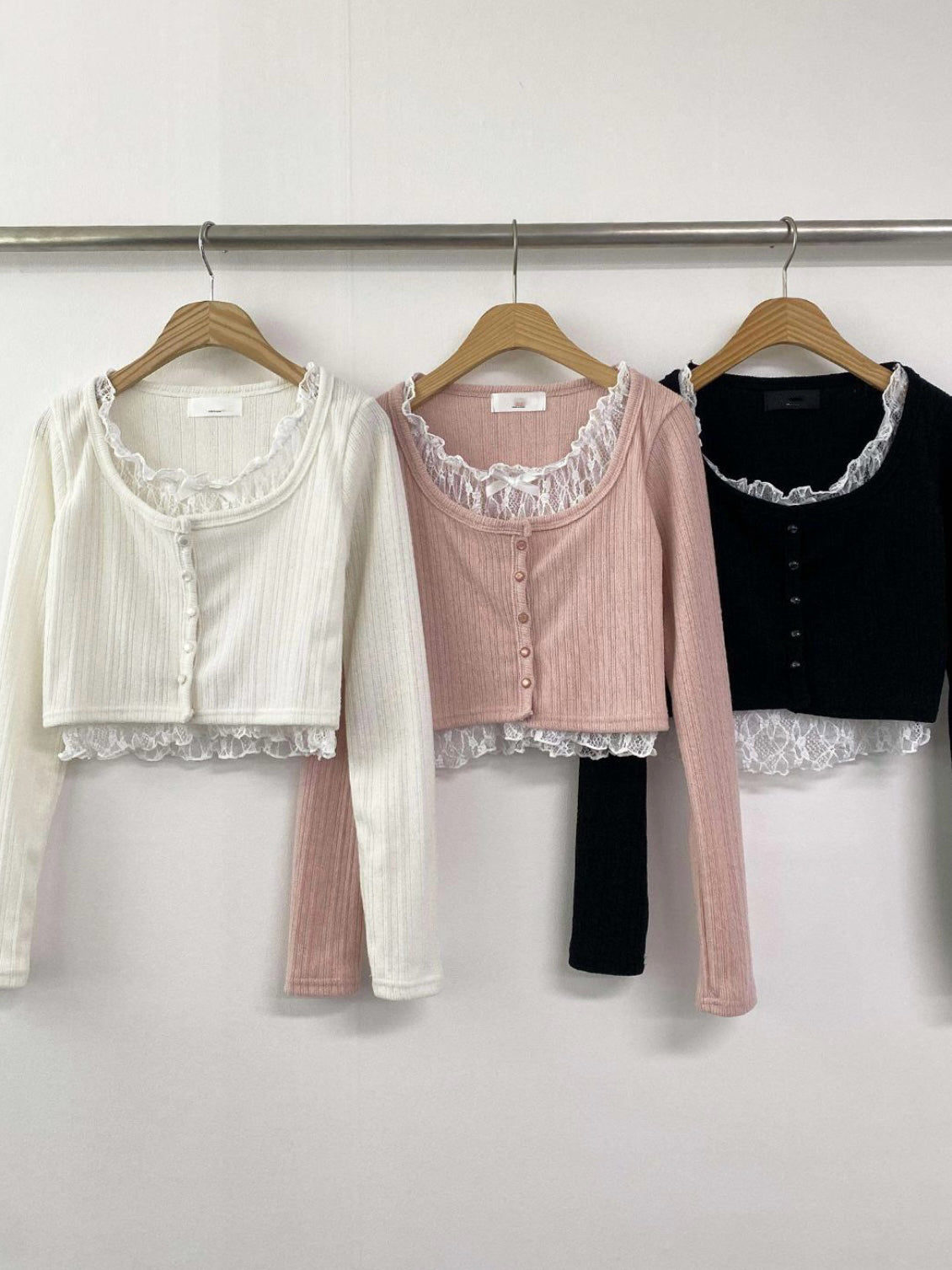 Balletcore Lace Faux-Layer Cropped Top(3 colors)