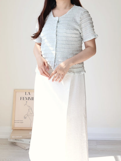 [Wrinkle-Free] Elegant V-Neck Wavy Rippled Cardigan(2 Colors)