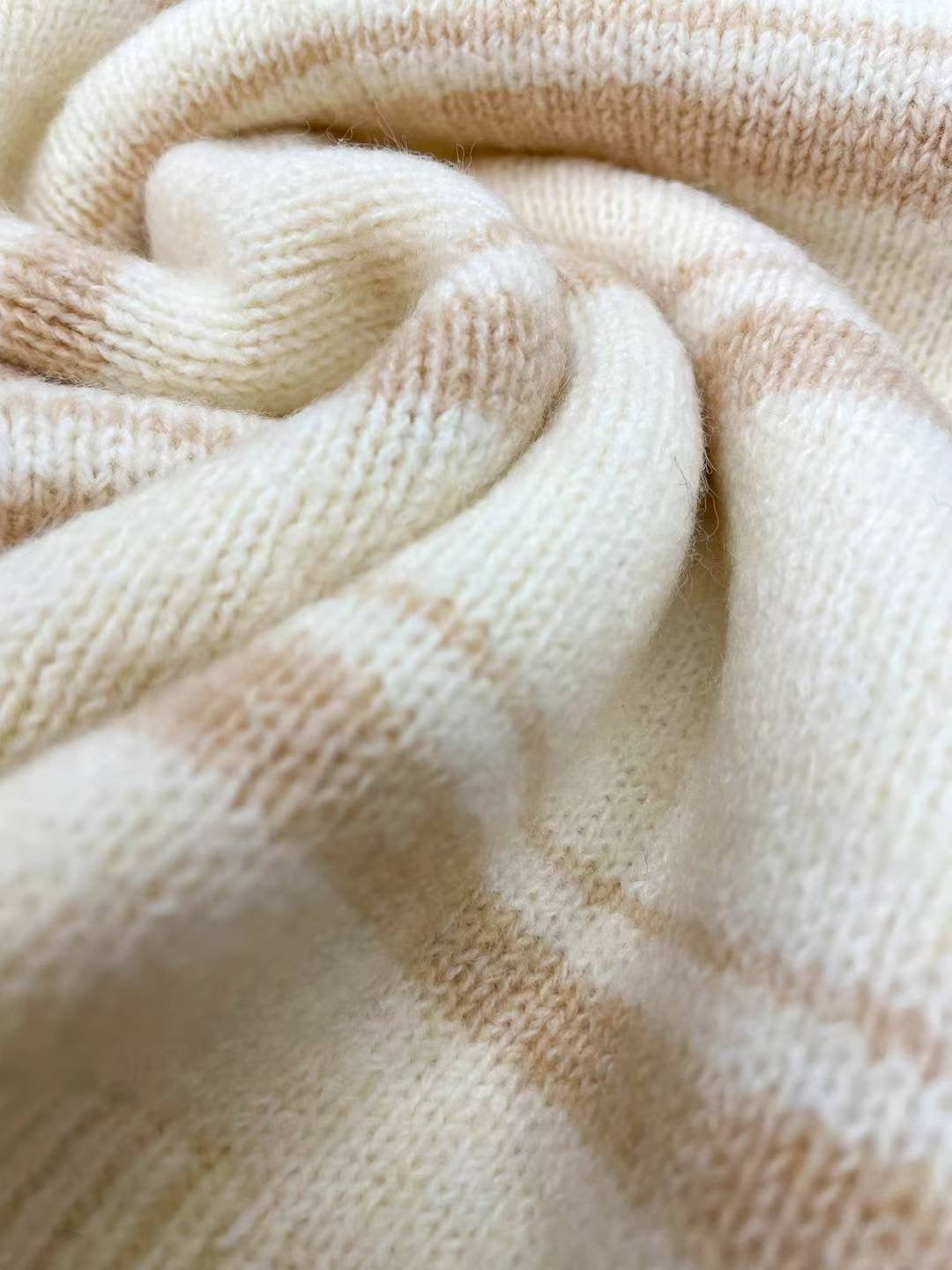 Teddy Collar Striped Sweater