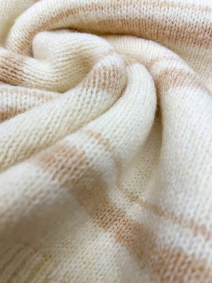 Teddy Collar Striped Sweater