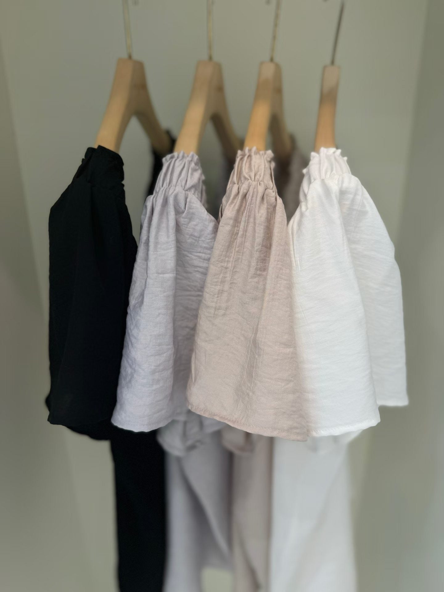 Graceful Square Neck Petal-Sleeve Chiffon Blouse(4 colors)