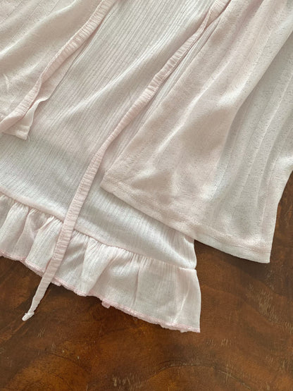 Sweet Ruffle Tie-Front Sheer Cami Set(3 Colors)