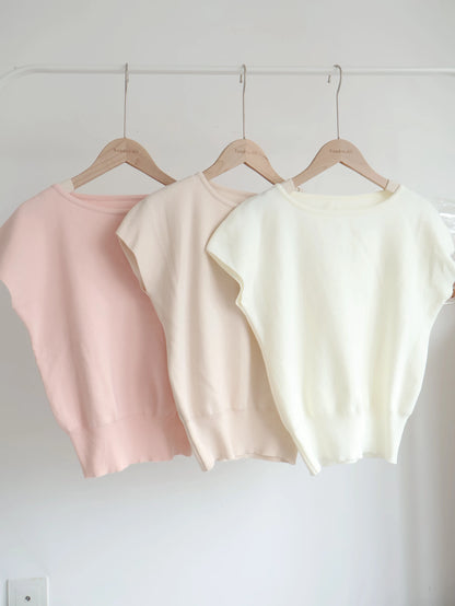 Mochi-Soft Flattering Knit Top(Peach)