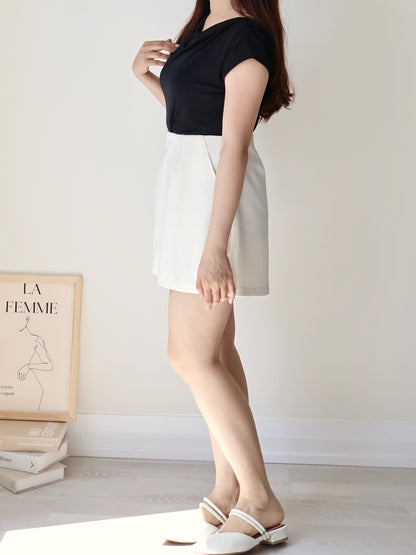 [2-Way] Elegant Icy-Cool Breathable Draped Top(Black)