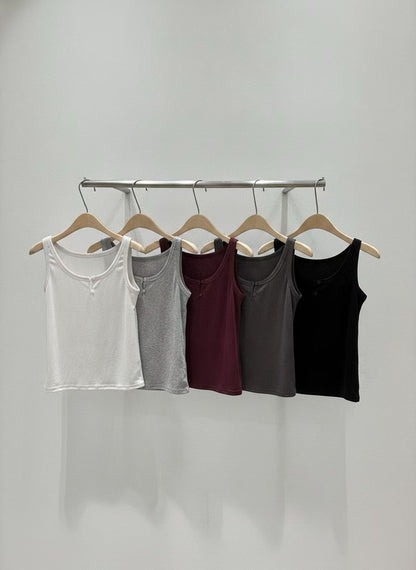 Minimalist Bound-Edge Soft Basic Tank Top(5 colors)