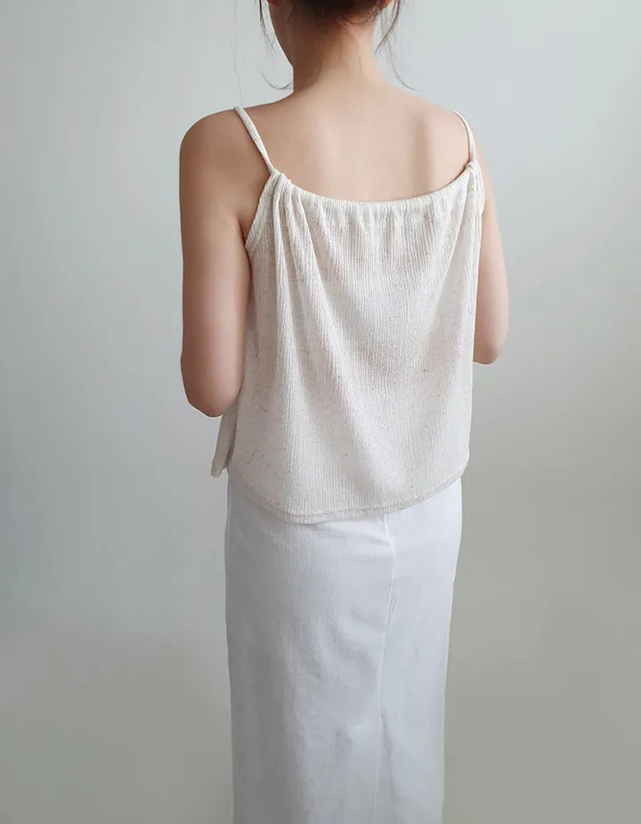 Airy Relaxed Linen Cami & Cardigan 2-Piece Set(Oatmeal)