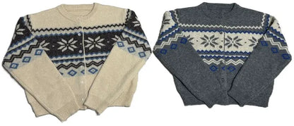 Nordic Snowflake Pattern Cardigan