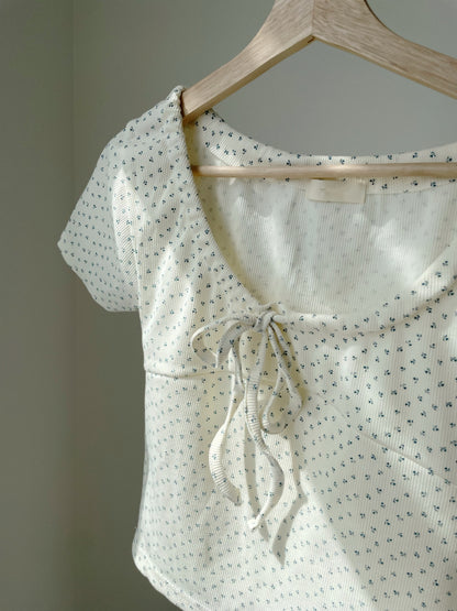 2-way Smocked Floral Tie-Up Top(3 Colors)