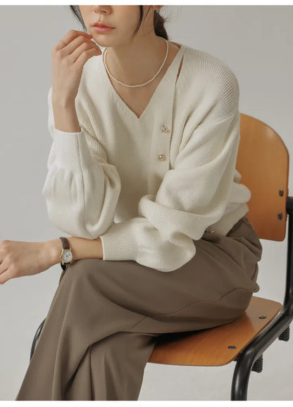 Elegant Gold Buttons Sweater(3 colors)