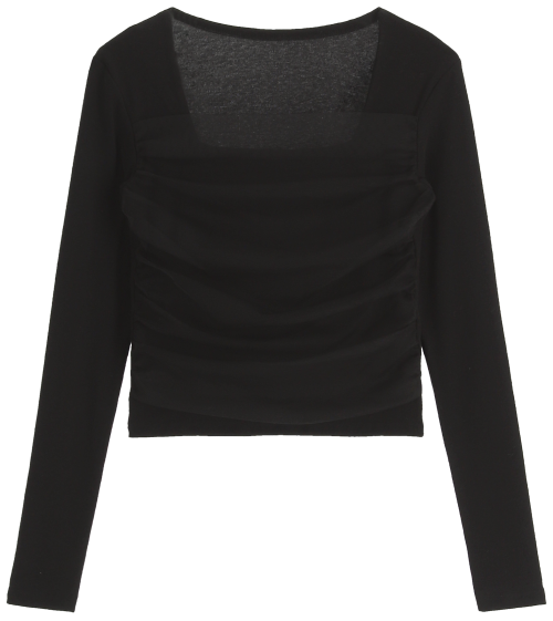 Romantic Sheer Square Neck Tee(3 colors)