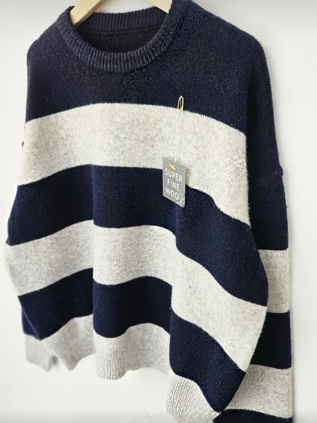 [10% FINE WOOL] Blueberry Yogurt Color-Block Sweater(3 colors)