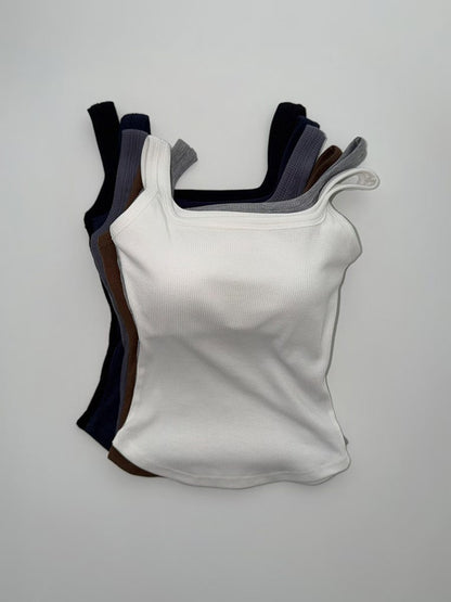 Square Neck Ribbed Bra Top(6 Colors)