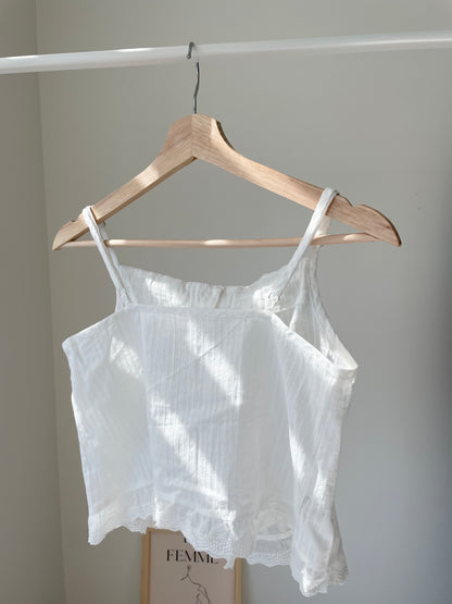 Romance Intricate Crochet Cotton Camisole Top(2 Colors)