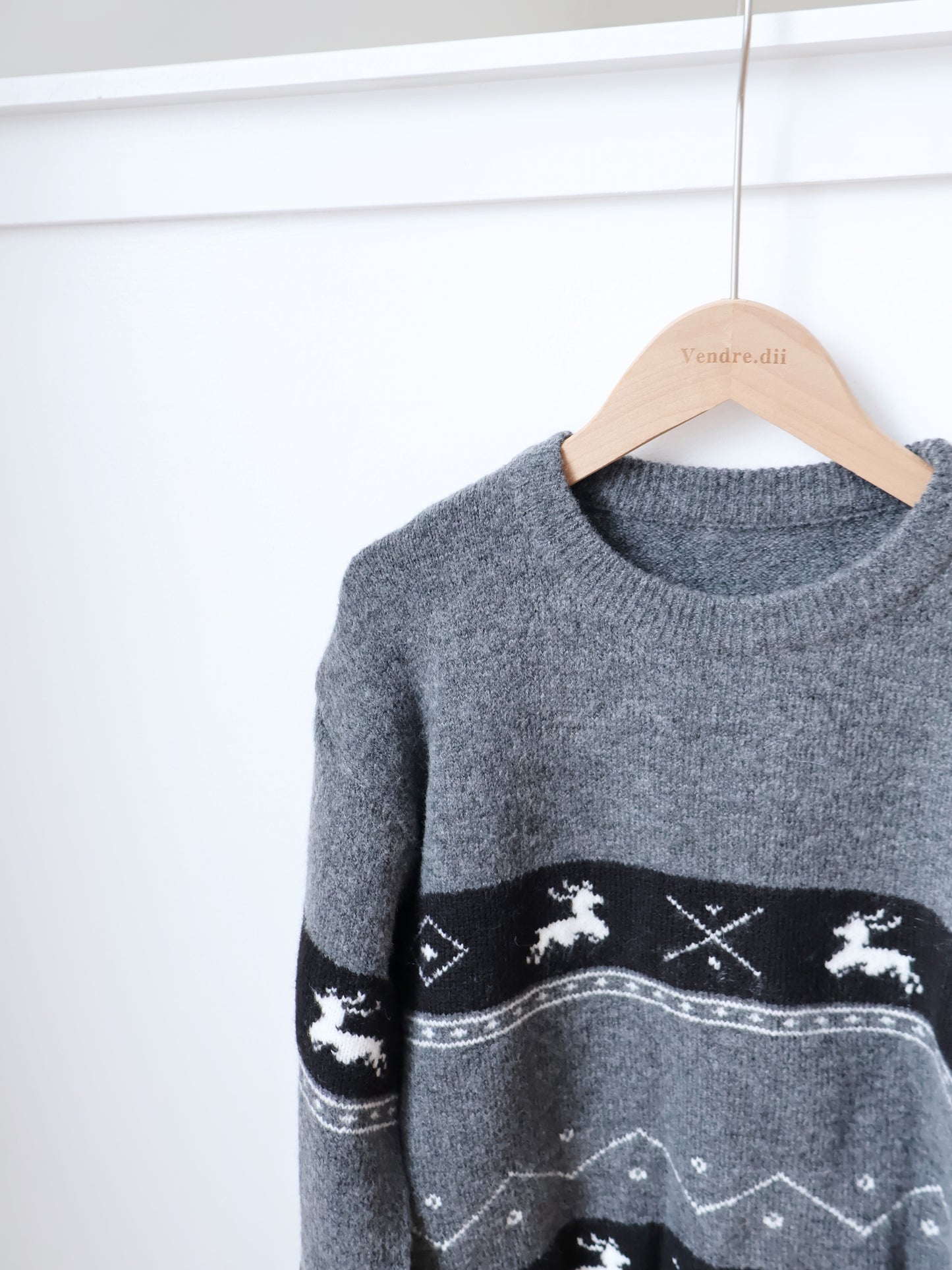 Reindeer Pattern Sweater (Grey)