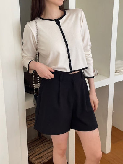 Minimalist Two-Tone Knit Cardigan(3 colors)