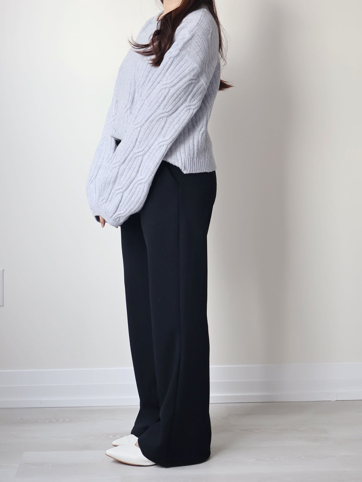 [3 Lengths] Pyjama-Soft Fuzzy Fleece Bootcut Pants with Pockets(Black)