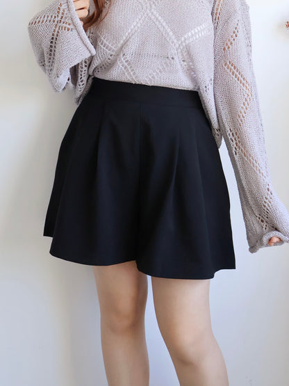 V-Neck Diamond Eyelet Knit Top(Grey)