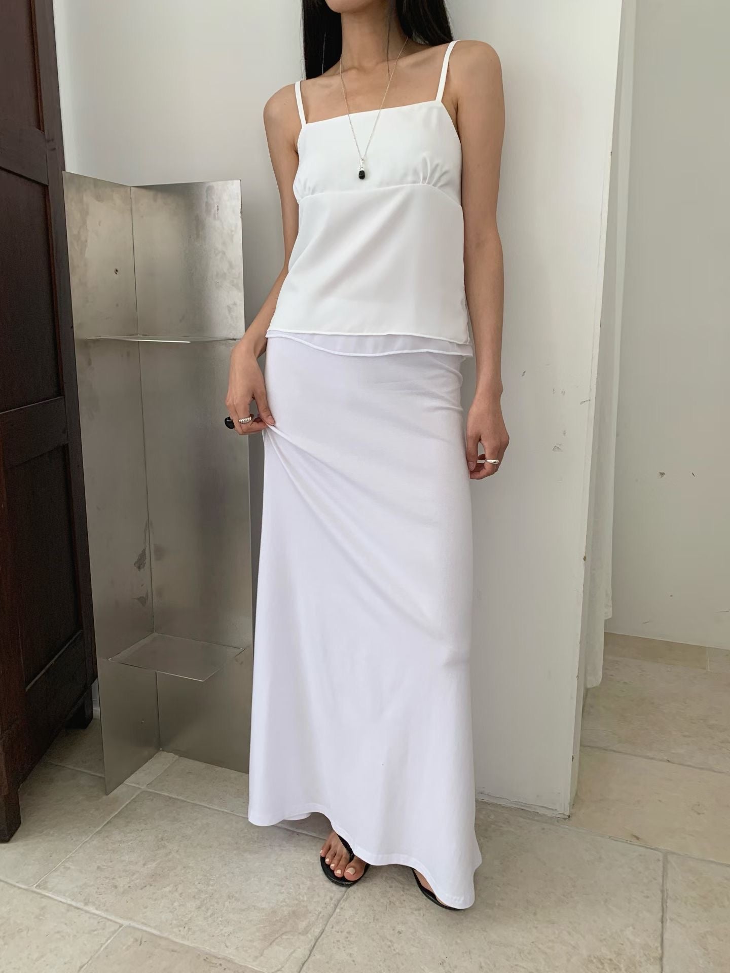 Feminine Sheer Satin Slip Cami Top(3 colors)