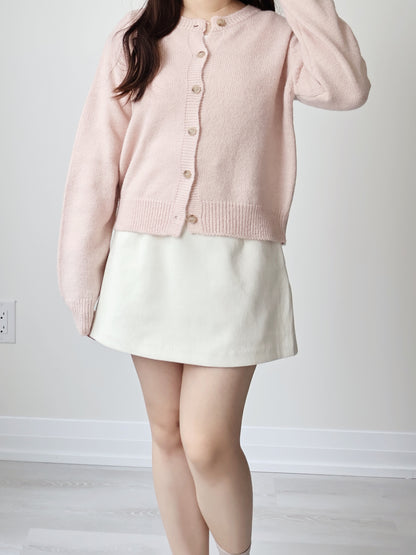 [20% WOOL] Cloud-Knit Crew Neck Cardigan(4 colors)