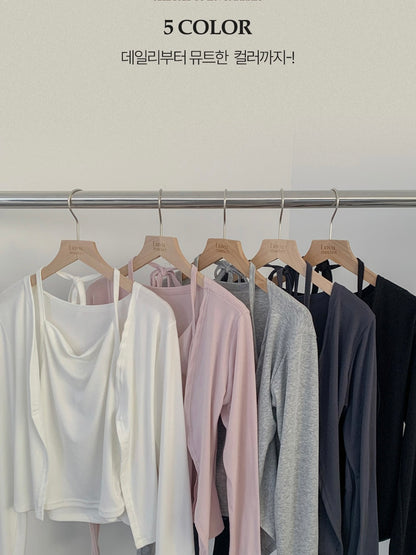Elegant Drape Layered Cami Cardigan(5 colors)