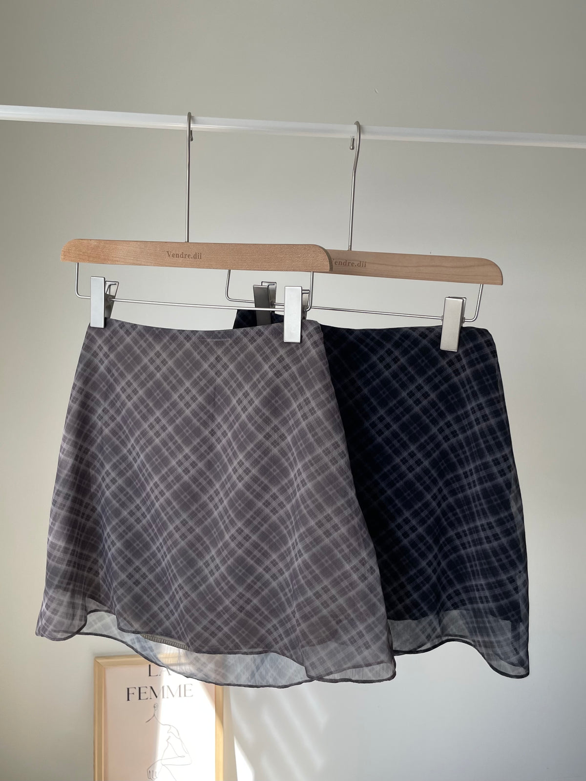 Autumn Plaid Chiffon A-Line Skirt(Mocha)
