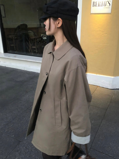 Plaid-lined Trench Coat(3 colors)