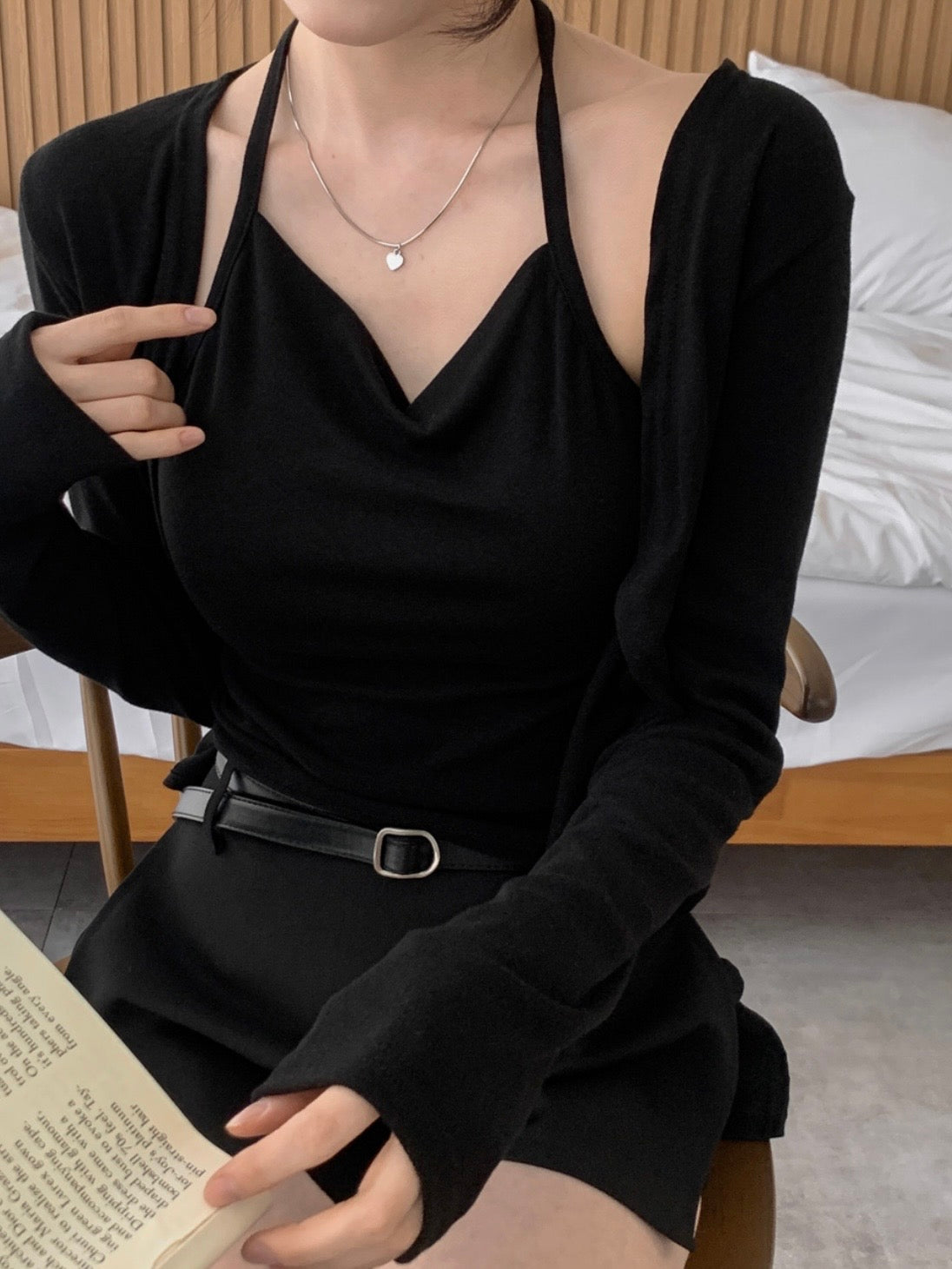 Elegant Drape Layered Cami Cardigan(5 colors)