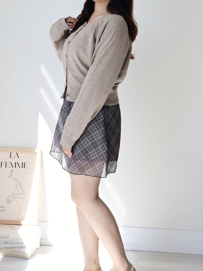 Premium Italian Cotton Soft-Touch Raglan Cardigan(Mocha)