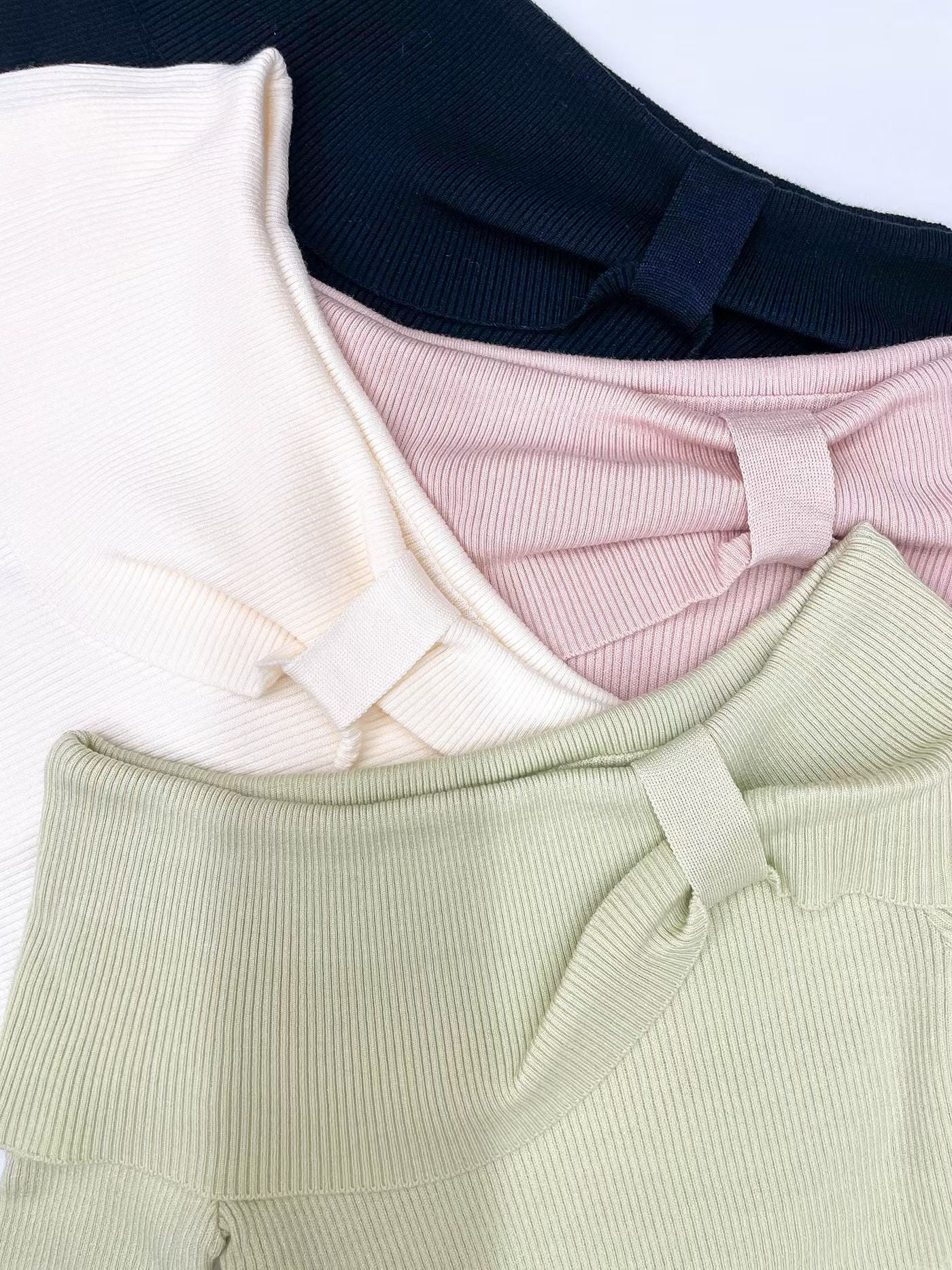 2-WAYS Romantic Ribbon Knit Top(4 colors)