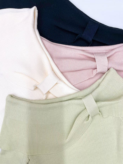 2-WAYS Romantic Ribbon Knit Top(4 colors)