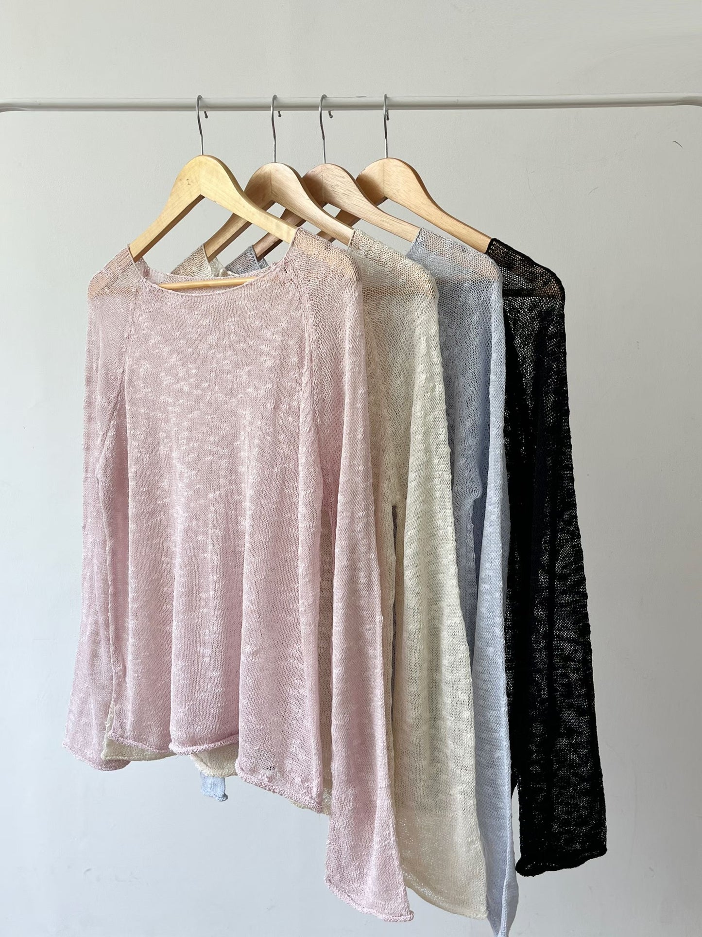 Melange Boat Neck Sheer Knit Top(4 colors)