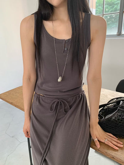 Minimalist Bound-Edge Soft Basic Tank Top(5 colors)