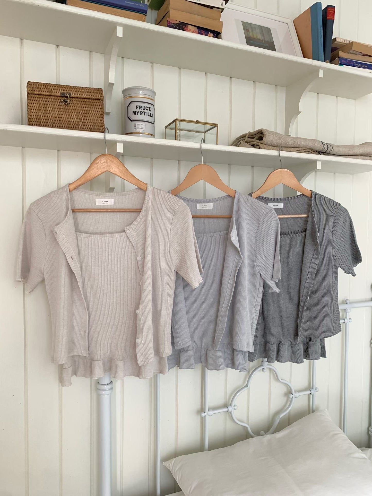 French Elegant Ruffle Camisole Sets(3 Colors)