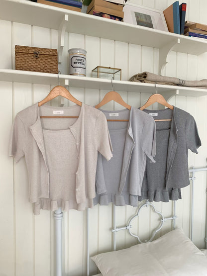 French Elegant Ruffle Camisole Sets(3 Colors)