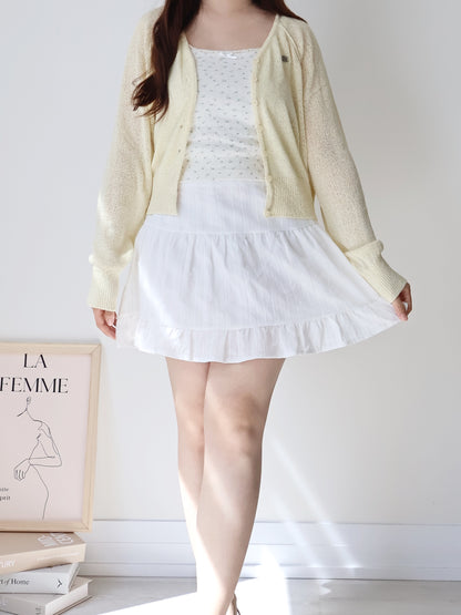 Pastel Pendant Lightweight Cool-Touch Knit Cardigan(Yellow)