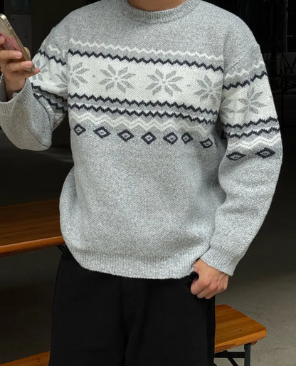 Nordic Snowflake Pattern Sweater