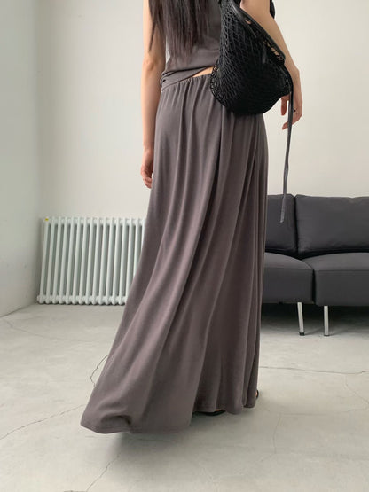 Summer Daily Elastic String Flowy Maxi A-Line Skirt(4 colors)