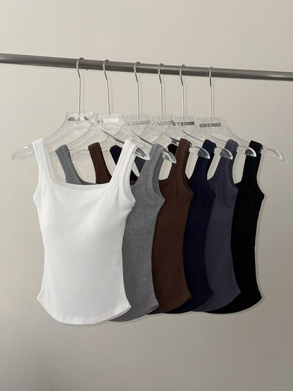 Square Neck Ribbed Bra Top(6 Colors)