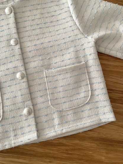 Pastel Horizontal Weave Tweed Jacket(3 colors)