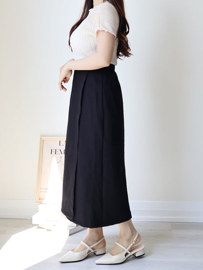 [Wrinkle-Free] Elegant Cool-Touch Vertical Pleat Top(Cream)
