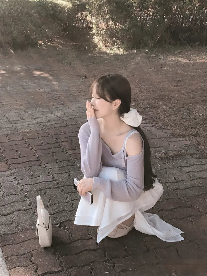 The Chérie One-Shoulder Knit Top(5 colors)